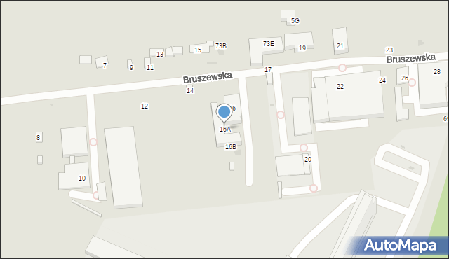 Warszawa, Bruszewska, 16A, mapa Warszawy