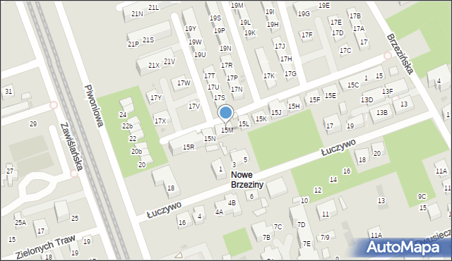 Warszawa, Brzezińska, 15M, mapa Warszawy