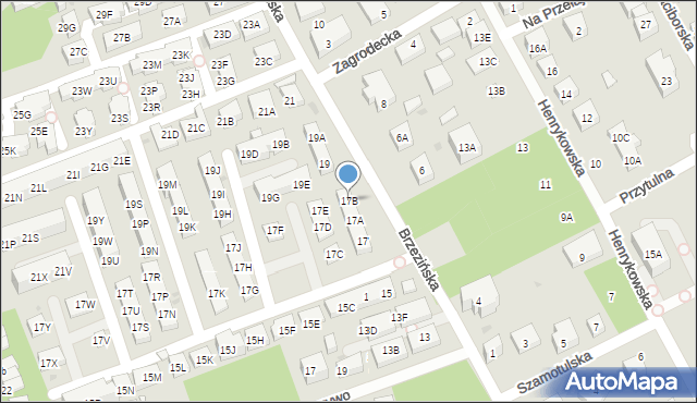 Warszawa, Brzezińska, 17B, mapa Warszawy
