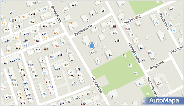 Warszawa, Brzezińska, 6A, mapa Warszawy
