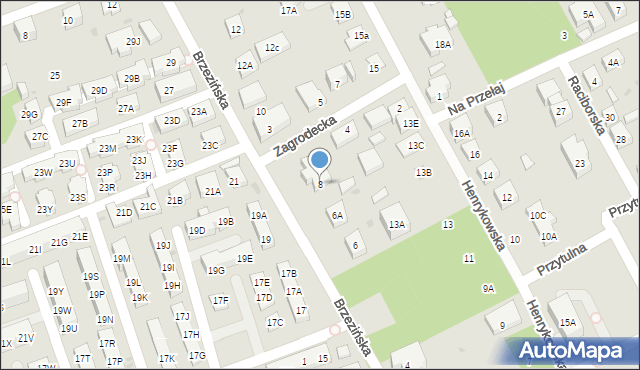 Warszawa, Brzezińska, 8, mapa Warszawy