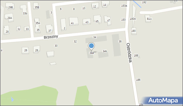 Warszawa, Brzeziny, 34a, mapa Warszawy