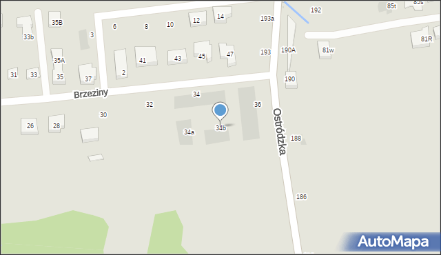 Warszawa, Brzeziny, 34b, mapa Warszawy