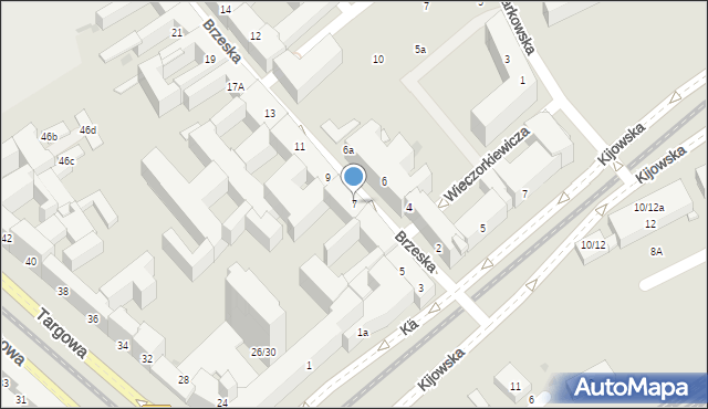 Warszawa, Brzeska, 7, mapa Warszawy