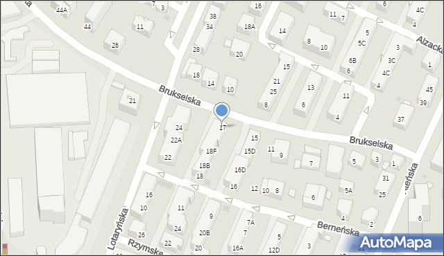 Warszawa, Brukselska, 17, mapa Warszawy