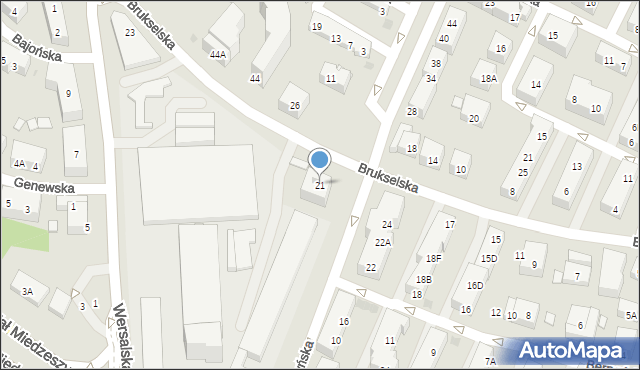 Warszawa, Brukselska, 21, mapa Warszawy