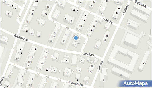 Warszawa, Brukselska, 4A, mapa Warszawy