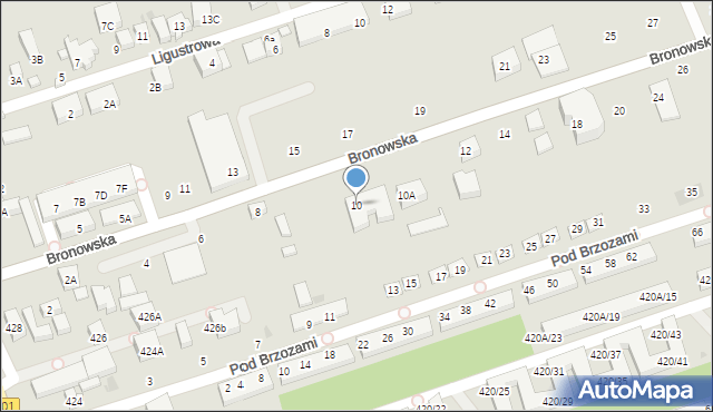 Warszawa, Bronowska, 10, mapa Warszawy