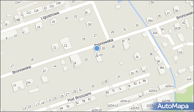 Warszawa, Bronowska, 24, mapa Warszawy