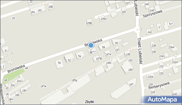 Warszawa, Bronowska, 56, mapa Warszawy