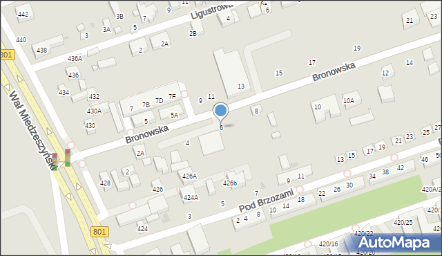 Warszawa, Bronowska, 6, mapa Warszawy