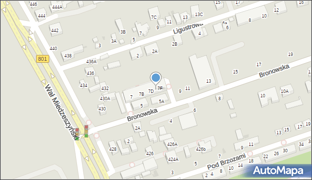 Warszawa, Bronowska, 7E, mapa Warszawy