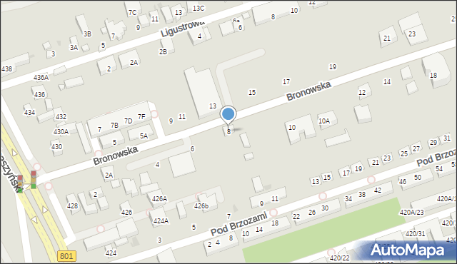 Warszawa, Bronowska, 8, mapa Warszawy