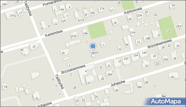 Warszawa, Brzoskwiniowa, 3/5, mapa Warszawy