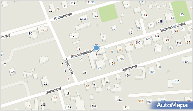 Warszawa, Brzoskwiniowa, 4, mapa Warszawy