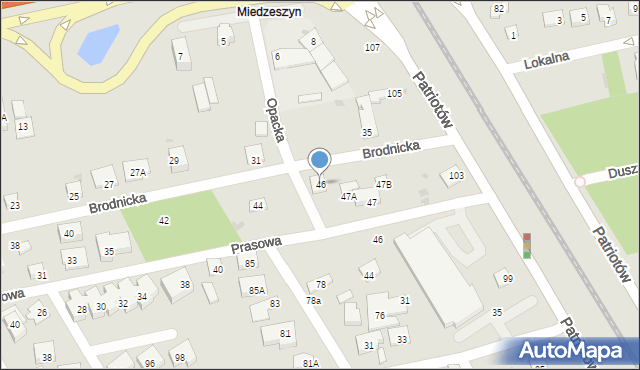 Warszawa, Brodnicka, 46, mapa Warszawy
