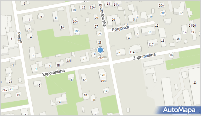 Warszawa, Brzostowska, 21A, mapa Warszawy