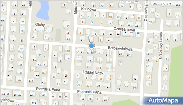 Warszawa, Brzoskwiniowa, 8, mapa Warszawy