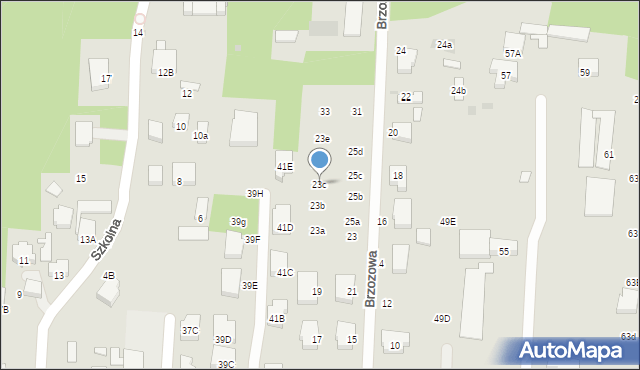 Warszawa, Brzozowa, 23c, mapa Warszawy