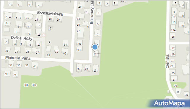 Warszawa, Brzozowy Lasek, 11, mapa Warszawy