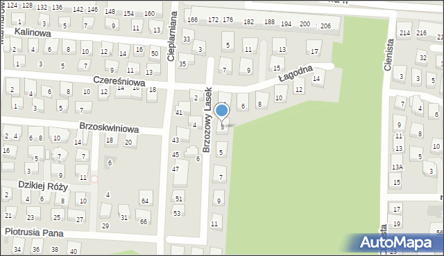 Warszawa, Brzozowy Lasek, 3, mapa Warszawy