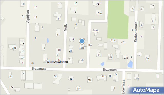 Warszawianka, Brzozowa, 26a, mapa Warszawianka