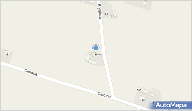 Wąsice, Brynicka, 53, mapa Wąsice