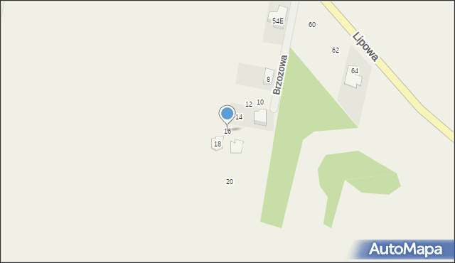 Wawelno, Brzozowa, 16, mapa Wawelno