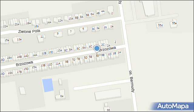 Wawrów, Brzozowa, 3D, mapa Wawrów