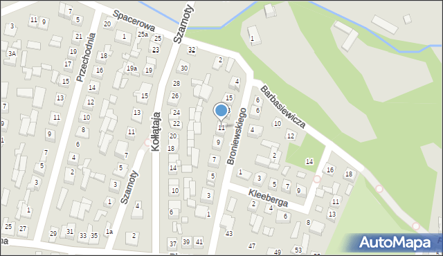 Węgrów, Broniewskiego Władysława, 11, mapa Węgrów