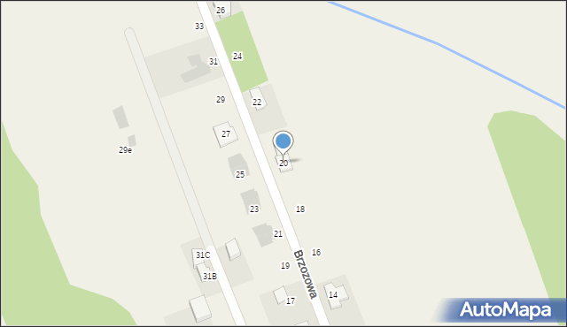 Wiązowna, Brzozowa, 20, mapa Wiązowna