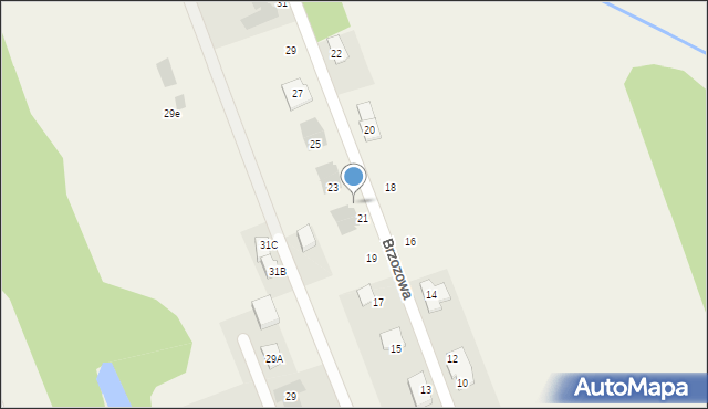 Wiązowna, Brzozowa, 21a, mapa Wiązowna