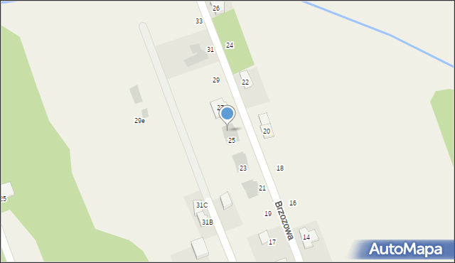 Wiązowna, Brzozowa, 25a, mapa Wiązowna