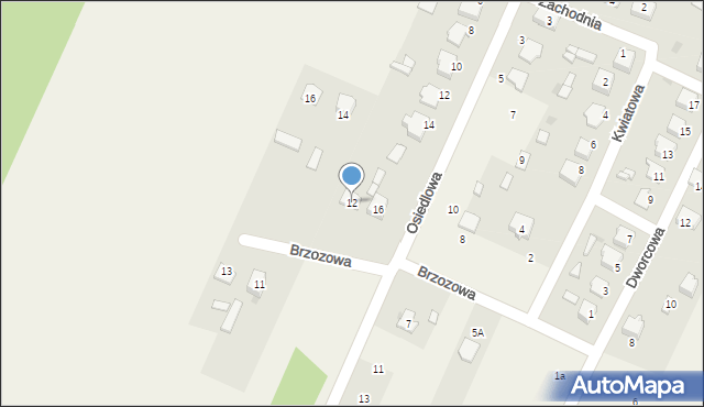 Widzów, Brzozowa, 12, mapa Widzów