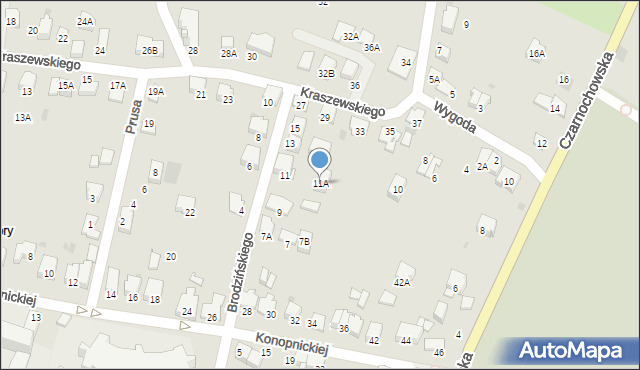 Wieliczka, Brodzińskiego Kazimierza, 11A, mapa Wieliczka