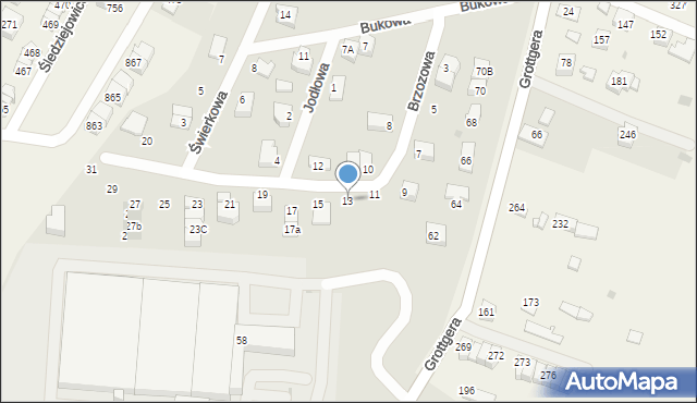 Wieliczka, Brzozowa, 13, mapa Wieliczka