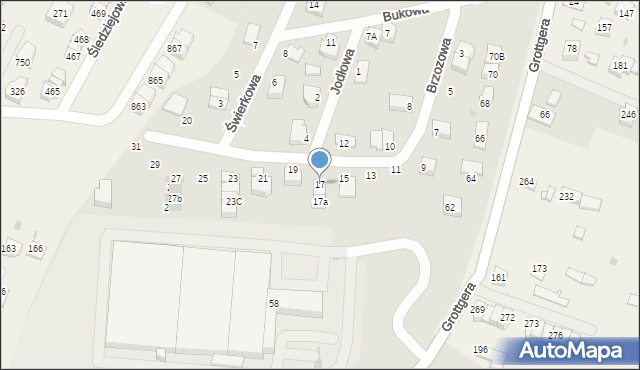 Wieliczka, Brzozowa, 17, mapa Wieliczka