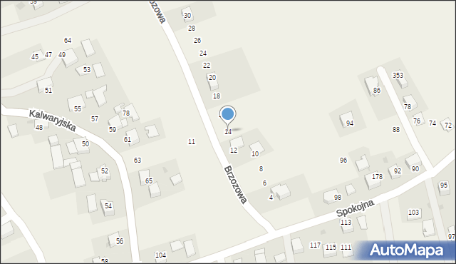 Wielkie Drogi, Brzozowa, 14, mapa Wielkie Drogi