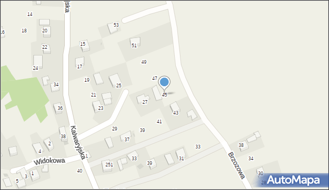 Wielkie Drogi, Brzozowa, 45, mapa Wielkie Drogi