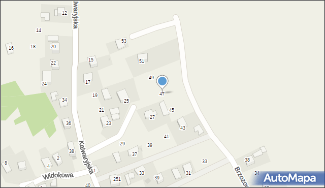Wielkie Drogi, Brzozowa, 47, mapa Wielkie Drogi