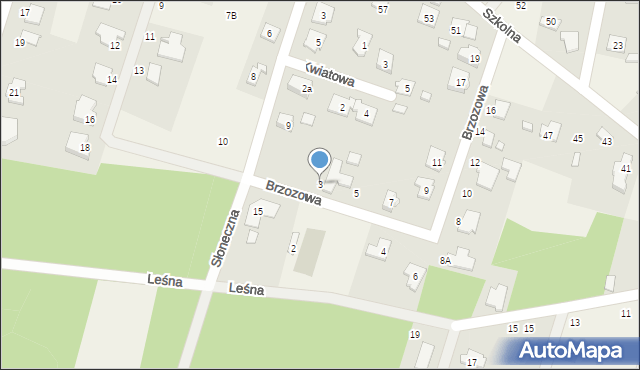 Wieniec, Brzozowa, 3, mapa Wieniec