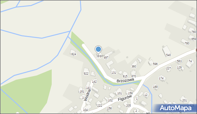 Wieprz, Brzozowa, 777, mapa Wieprz