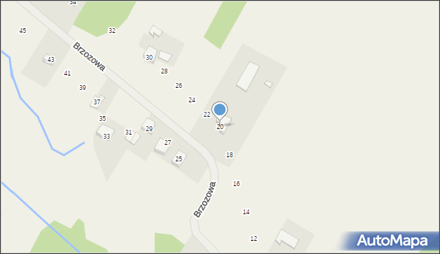 Wierzbica, Brzozowa, 20, mapa Wierzbica