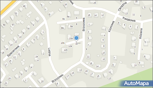 Wilkasy, Brzozowa, 12, mapa Wilkasy