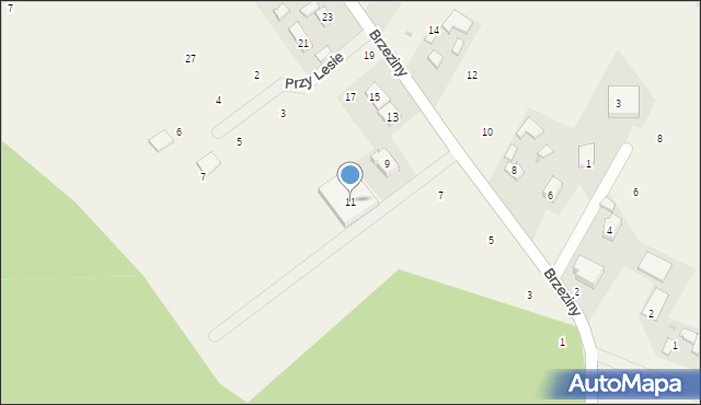 Wilków, Brzeziny, 11, mapa Wilków