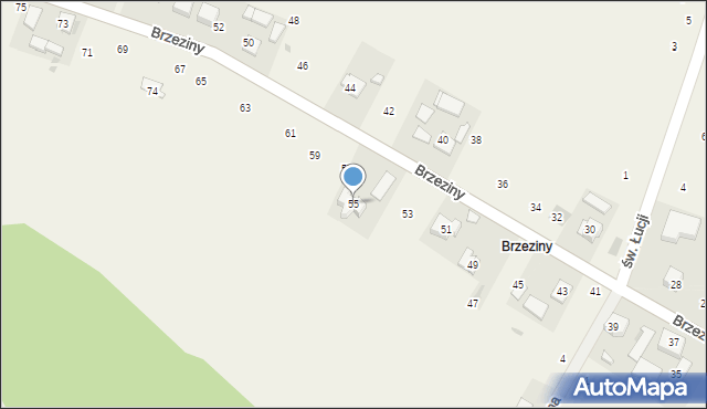 Wilków, Brzeziny, 55, mapa Wilków