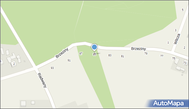 Wilków, Brzeziny, 85, mapa Wilków