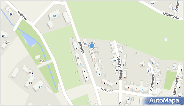 Wilków-Osiedle, Brata Alberta, 11, mapa Wilków-Osiedle