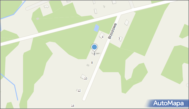 Winiec, Brzozowa, 6, mapa Winiec
