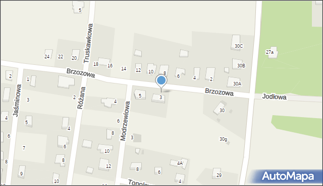 Wioska, Brzozowa, 3, mapa Wioska